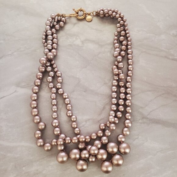 🍾 Rare HTF Vintage J.Crew Gold Pearl Twisted Statement Wedding Twisted Hammock - Picture 1 of 12